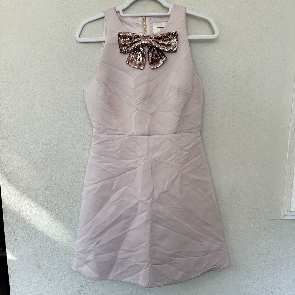 kate spade Blush Pink Mini Dress with Rose Gold Sequin Bow